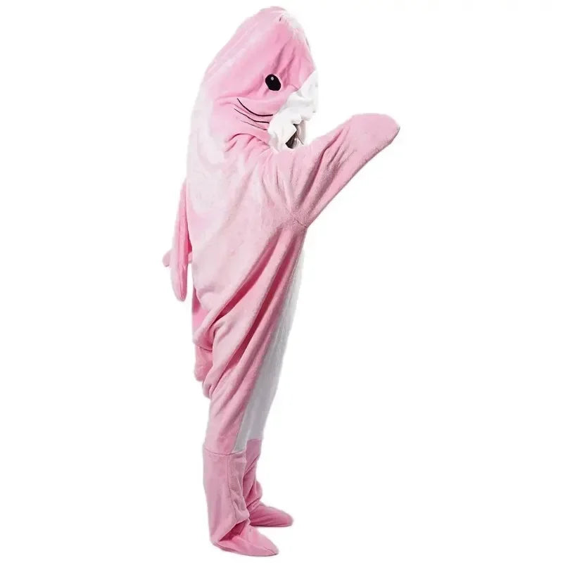 Shark Blanket Adult Hooded Pajamas