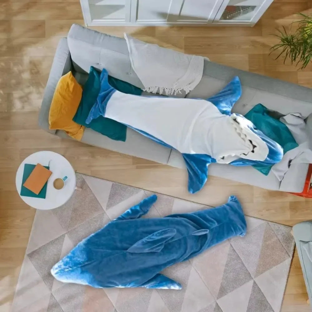 Shark Blanket Adult Hooded Pajamas