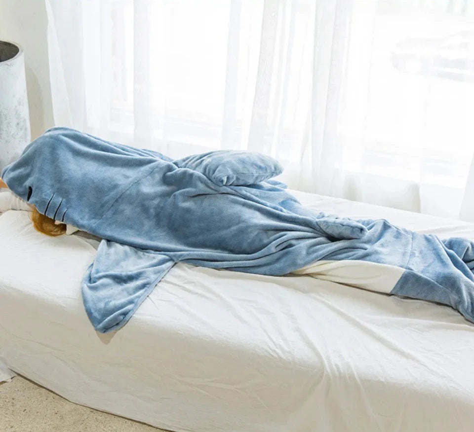 Shark Blanket Adult Hooded Pajamas